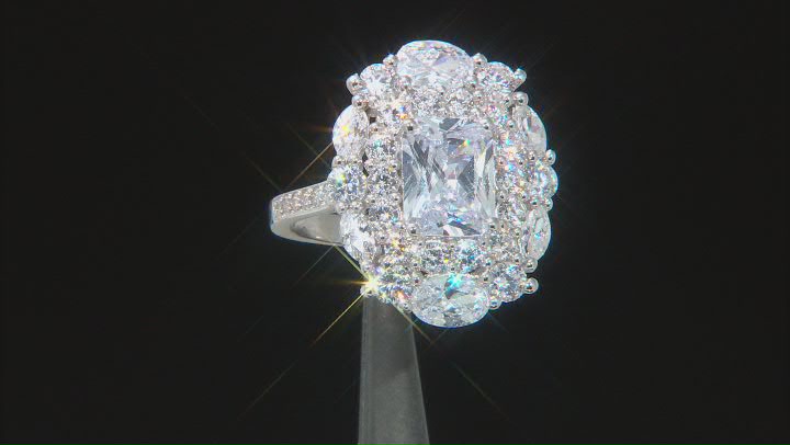 White Cubic Zirconia Rhodium Over Sterling Silver Ring 8.44ctw Video Thumbnail