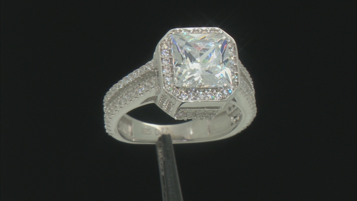 White Cubic Zirconia Rhodium Over Sterling Silver Ring 5.23ctw Video Thumbnail