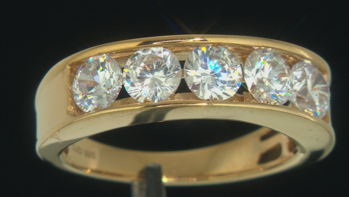 White Cubic Zirconia 18K Yellow Gold Over Sterling Silver Ring 2.90ctw Video Thumbnail
