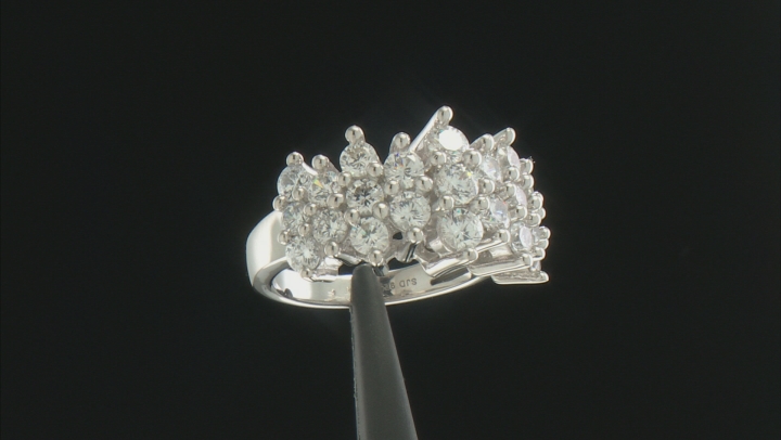 White Cubic Zirconia Rhodium Over Sterling Silver Ring 4.57ctw Video Thumbnail