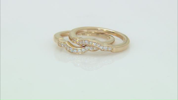 Mocha And White Cubic Zirconia 18k Yellow Gold Over Sterling Silver Ring With Bands 6.39ctw Video Thumbnail