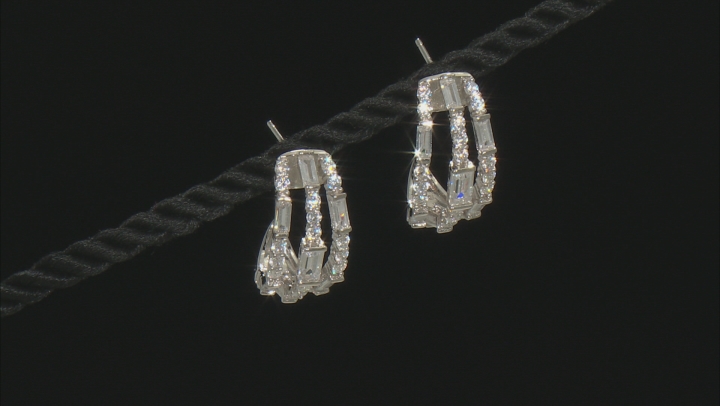 White Cubic Zirconia Rhodium Over Sterling Silver Earrings 5.39ctw
