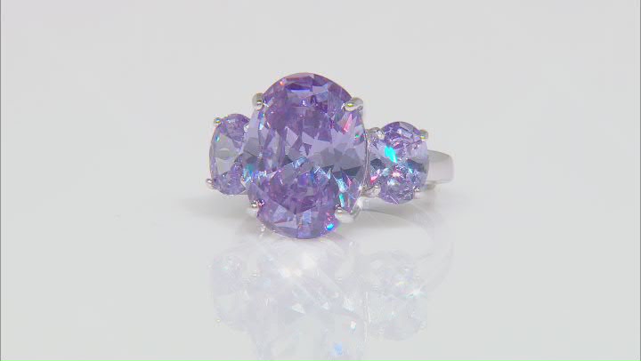 Lavender Cubic Zirconia Rhodium Over Sterling Silver 20.90ctw Video Thumbnail