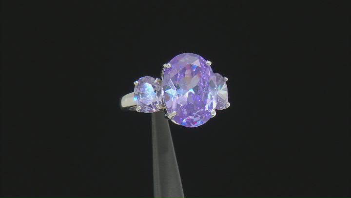 Lavender Cubic Zirconia Rhodium Over Sterling Silver 20.90ctw Video Thumbnail