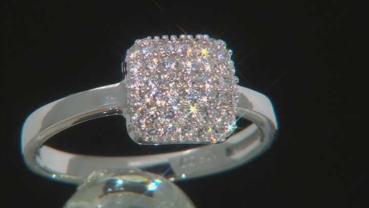 White Cubic Zirconia Rhodium Over Sterling Silver Ring 0.80ctw Video Thumbnail