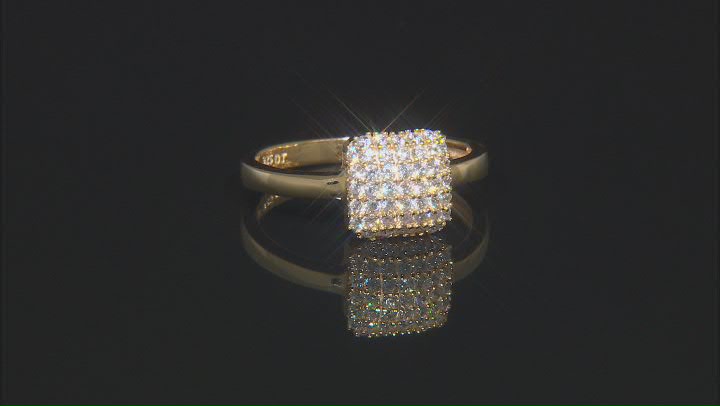 White Cubic Zirconia 18K Yellow Gold Over Sterling Silver Ring 0.80ctw Video Thumbnail
