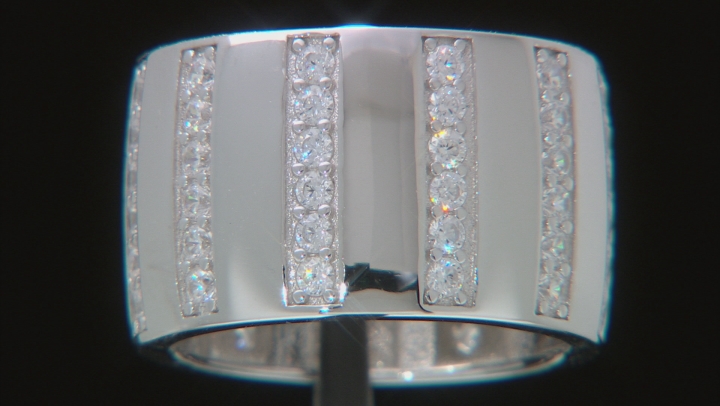 White Cubic Zirconia Rhodium Over Sterling Silver Ring 1.87ctw Video Thumbnail