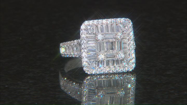 White Cubic Zirconia Rhodium Over Sterling Silver Ring 3.88ctw Video Thumbnail