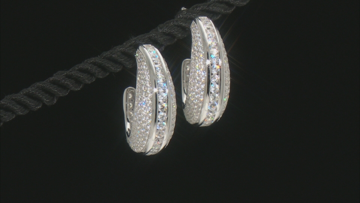 White Cubic Zirconia Rhodium Over Sterling Silver Earrings 7.15ctw Video Thumbnail