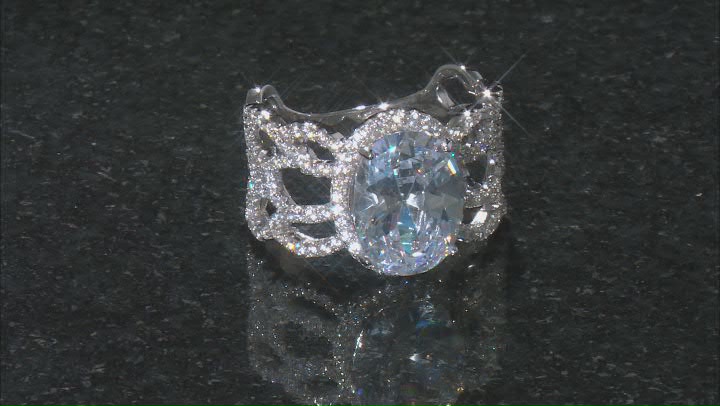White Cubic Zirconia Rhodium Over Sterling Silver Ring 8.53ctw Video Thumbnail