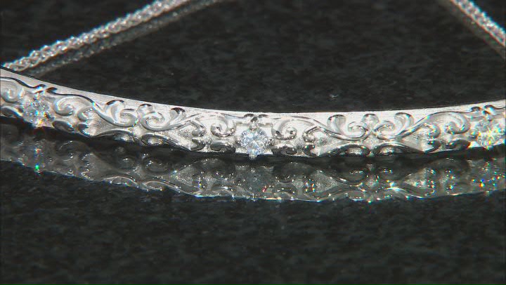 White Cubic Zirconia Rhodium Over Sterling Silver Adjustable Bracelet 0.32ctw