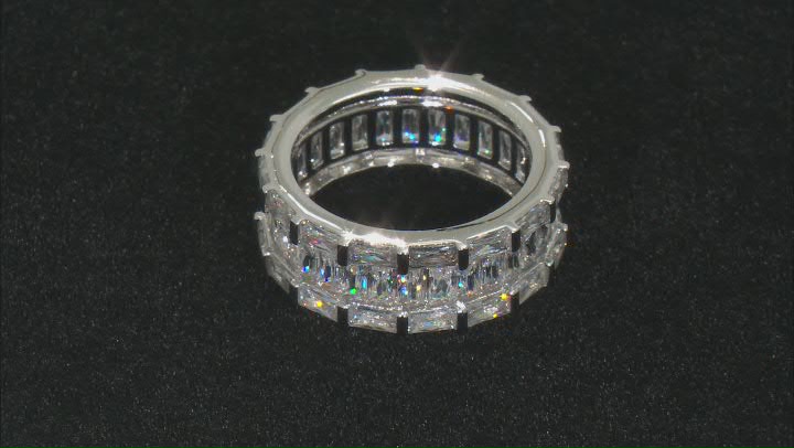 White Cubic Zirconia Rhodium Over Sterling Silver Band Ring 10.79ctw Video Thumbnail