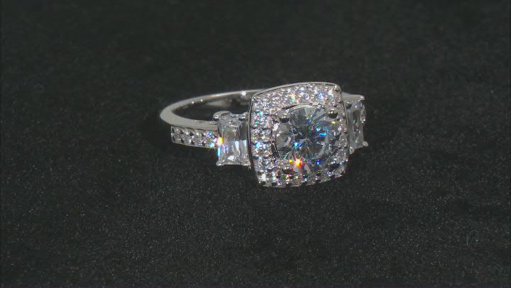White Cubic Zirconia Rhodium Over Sterling Silver Ring 3.40ctw Video Thumbnail