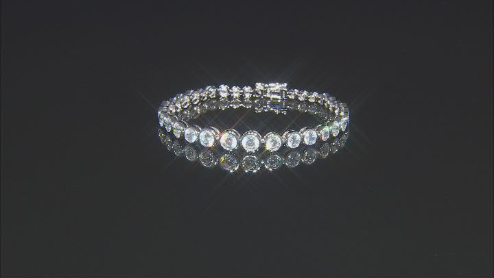 White Cubic Zirconia Rhodium Over Sterling Silver Bracelet 17.30ctw
