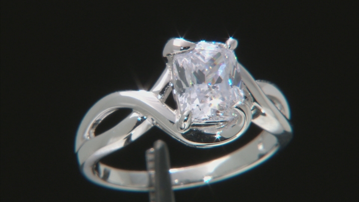White Cubic Zirconia Rhodium Over Sterling Silver Ring 3.29ctw Video Thumbnail
