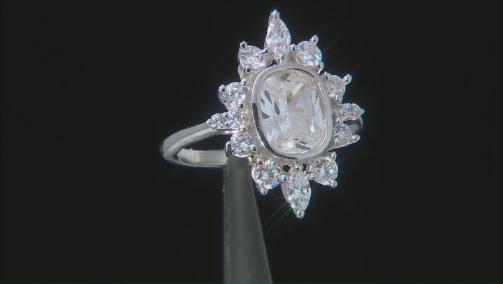 White Cubic Zirconia Rhodium Over Sterling Silver Ring 5.54ctw Video Thumbnail