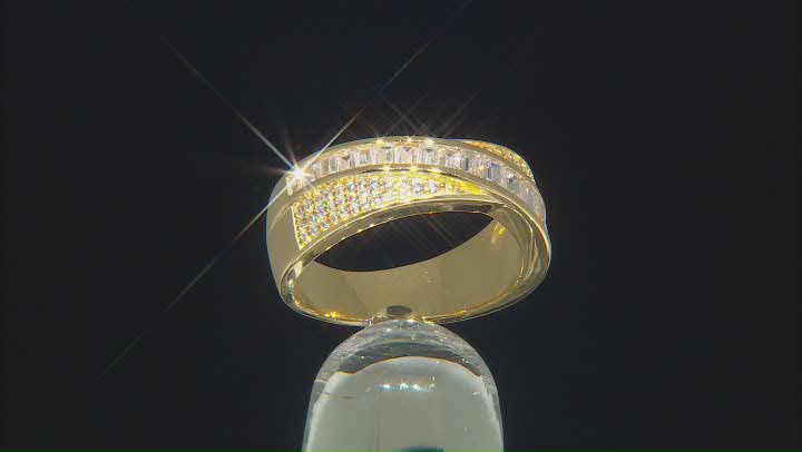 White Cubic Zirconia 18K Yellow Gold Over Sterling Silver Ring 1.61ctw Video Thumbnail
