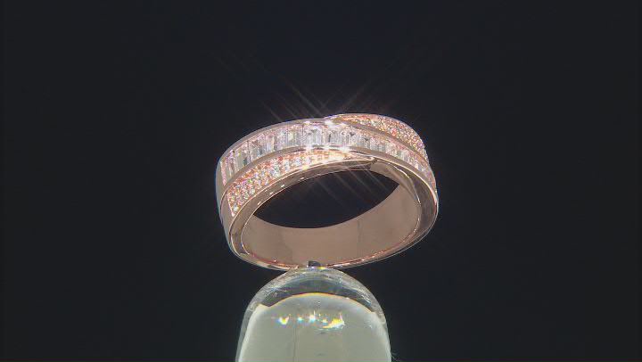 White Cubic Zirconia 18K Rose Gold Over Sterling Silver Ring 1.61ctw Video Thumbnail