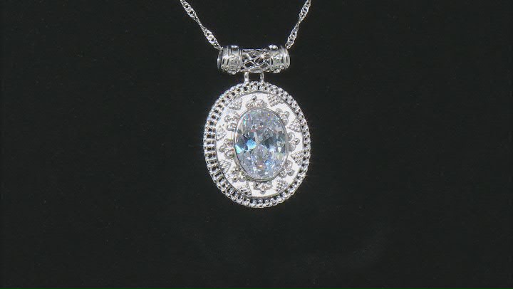 White Cubic Zirconia Rhodium Over Sterling Silver Pendant With Chain 11.88ctw Video Thumbnail