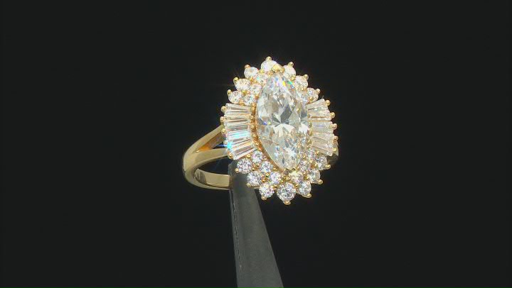 White Cubic Zirconia 18K Yellow Gold Over Sterling Silver Ring 7.00ctw Video Thumbnail