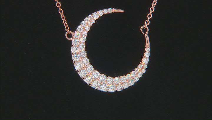 White Cubic Zirconia 18K Rose Gold Over Sterling Silver Necklace 1.99ctw Video Thumbnail