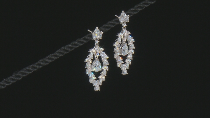 White Cubic Zirconia Rhodium Over Sterling Silver Earrings 10.96ctw Video Thumbnail