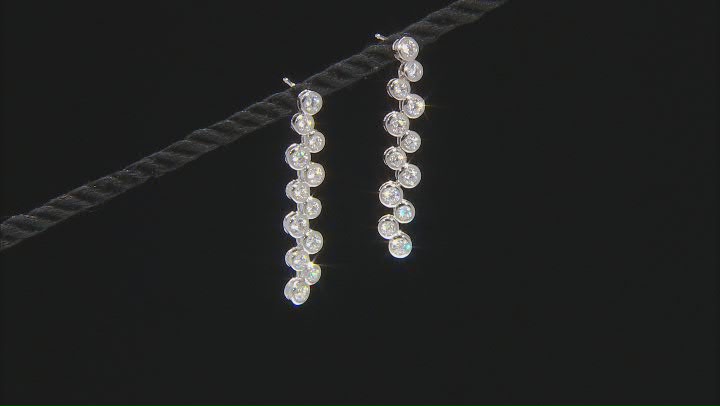 White Cubic Zirconia Rhodium Over Sterling Silver Earrings 3.79ctw