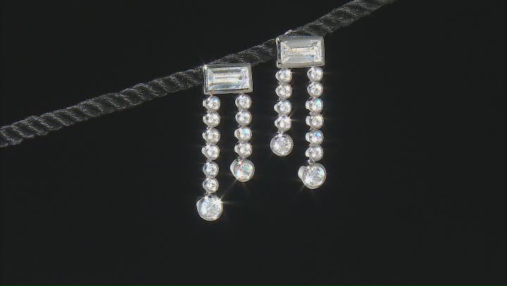 White Cubic Zirconia Rhodium Over Sterling Silver Earrings 11.24ctw Video Thumbnail