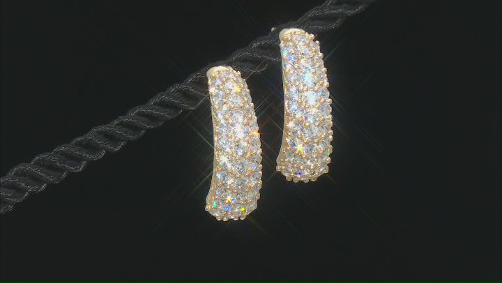 White Cubic Zirconia 18K Yellow Gold Over Sterling Silver Earrings 7.45ctw Video Thumbnail