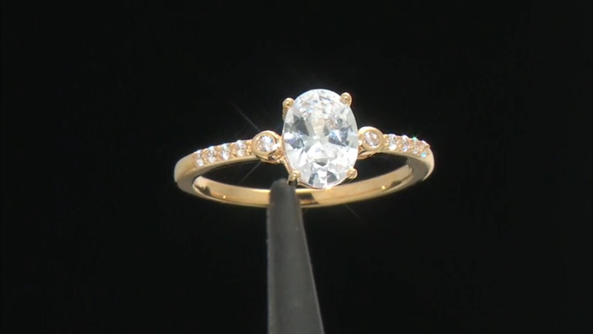 White Cubic Zirconia 18K Yellow Gold Over Sterling Silver Ring With Band 2.62ctw Video Thumbnail