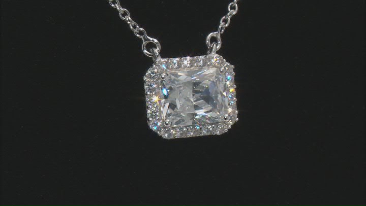 White Cubic Zirconia Rhodium Over Sterling Silver Necklace 6.49ctw Video Thumbnail