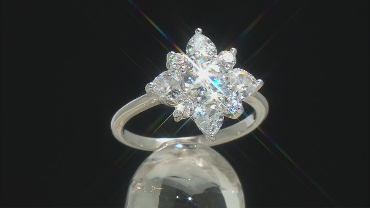 White Cubic Zirconia Rhodium Over Sterling Silver Ring 3.60ctw Video Thumbnail