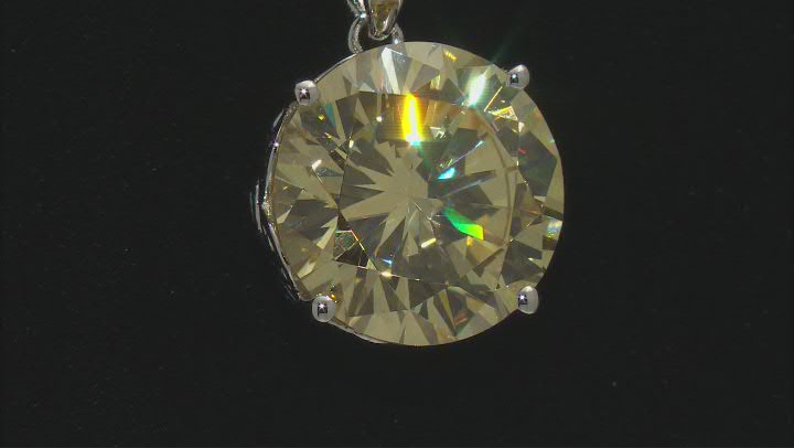 Yellow And White Cubic Zirconia Rhodium Over Sterling Silver Pendant With Chain 15.10ctw Video Thumbnail
