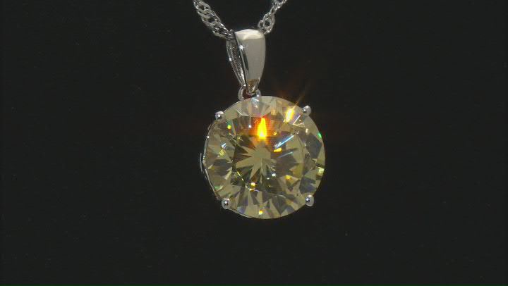 Yellow And White Cubic Zirconia Rhodium Over Sterling Silver Pendant With Chain 15.10ctw Video Thumbnail