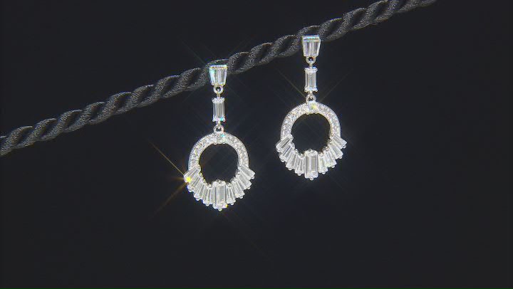 White Cubic Zirconia Rhodium Over Sterling Silver Earrings 5.02ctw Video Thumbnail