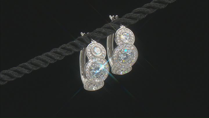 White Cubic Zirconia Rhodium Over Sterling Silver Earrings 5.30ctw