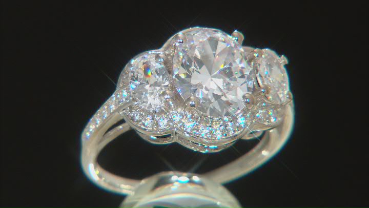 White Cubic Zirconia Platinum Over Sterling Silver Ring 6.00ctw Video Thumbnail