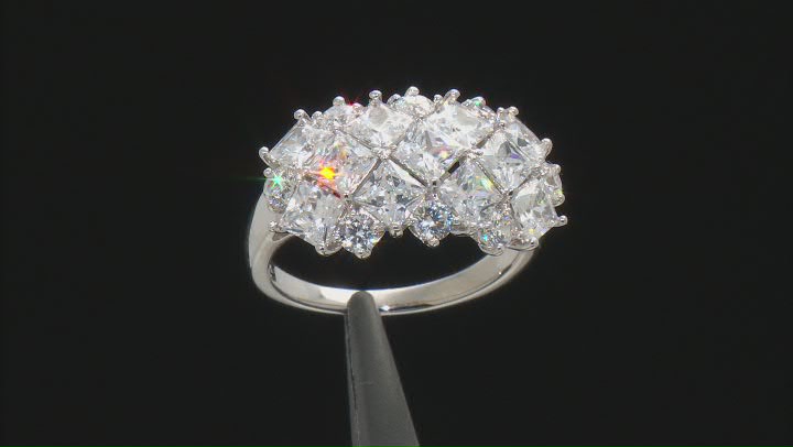 White Cubic Zirconia Rhodium Over Sterling Silver Ring 7.77ctw Video Thumbnail