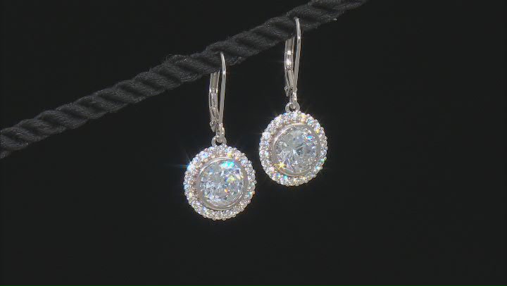 White Cubic Zirconia Rhodium Over Sterling Silver Earrings 8.01ctw Video Thumbnail