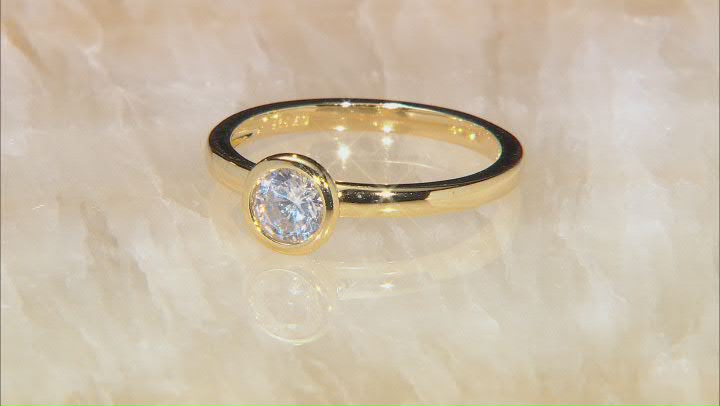 White Cubic Zirconia Rhodium And 18K Yellow And Rose Gold Over Sterling Silver Ring Set 2.43ctw Video Thumbnail
