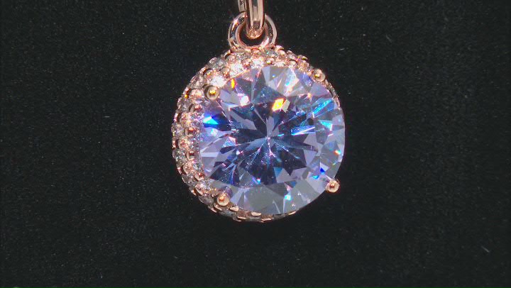 Purple And White Cubic Zirconia 18K Rose Gold Over Sterling Silver Pendant With Chain 3.79ctw Video Thumbnail