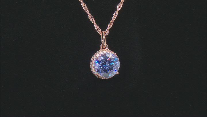 Purple And White Cubic Zirconia 18K Rose Gold Over Sterling Silver Pendant With Chain 3.79ctw Video Thumbnail