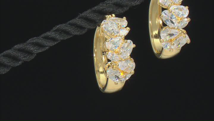 White Cubic Zirconia 18k Yellow Gold Over Sterling Silver Earrings 4.70ctw Video Thumbnail