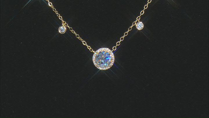 White Cubic Zirconia 18k Yellow Gold Over Sterling Silver Necklace 2.97ctw