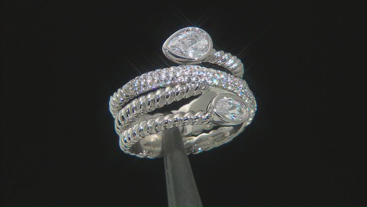 White Cubic Zirconia Rhodium Over Sterling Silver Ring 2.65ctw (1.63ctw DEW) Video Thumbnail