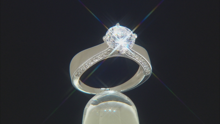 Cubic Zirconia Rhodium Over Sterling Silver Ring 1.83ctw Video Thumbnail