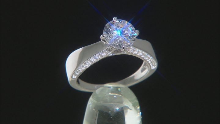 Cubic Zirconia Rhodium Over Sterling Silver Ring 1.83ctw Video Thumbnail