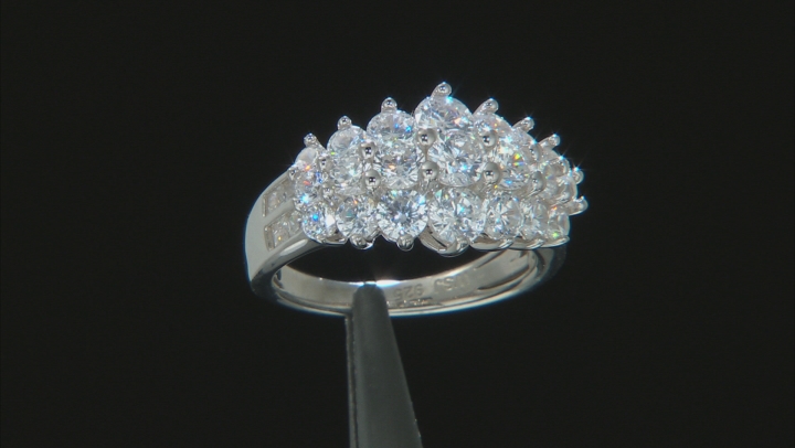 Cubic Zirconia Rhodium Over Sterling Silver Ring 5.85ctw (3.27ctw DEW) Video Thumbnail