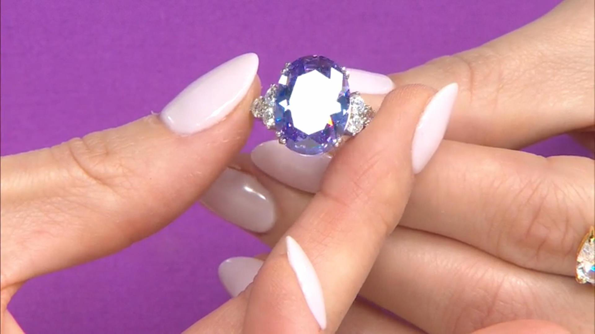 Purple And White Cubic Zirconia Rhodium Over Sterling Silver Ring 16.13ctw (9.98ctw DEW) Video Thumbnail