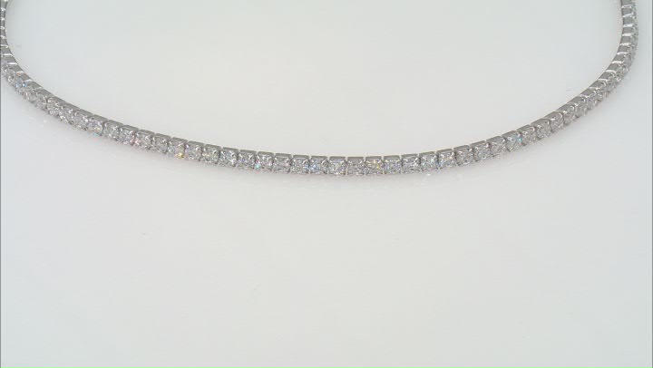 Cubic Zirconia Rhodium Over Silver Anklet 5.22ctw Video Thumbnail
